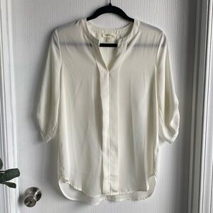Monteau Off White Dressy Blouse